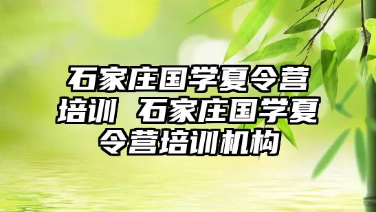 石家庄国学夏令营培训 石家庄国学夏令营培训机构