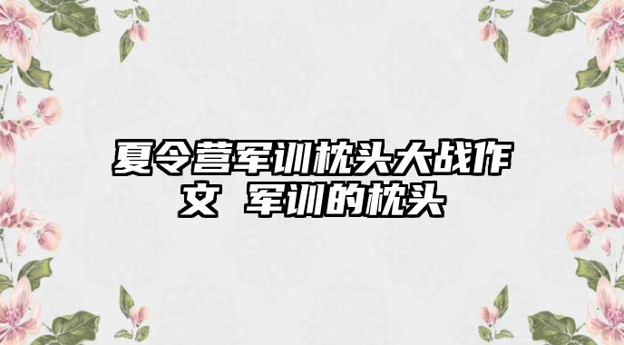 夏令营军训枕头大战作文 军训的枕头