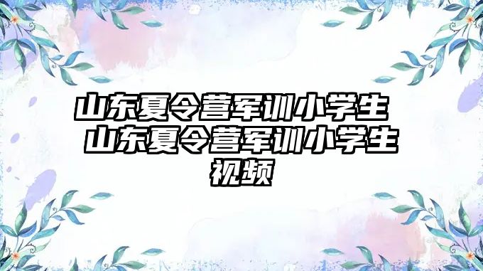 山东夏令营军训小学生 山东夏令营军训小学生视频