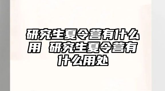 研究生夏令营有什么用 研究生夏令营有什么用处