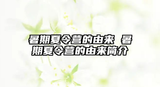 暑期夏令营的由来 暑期夏令营的由来简介