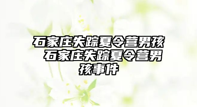 石家庄失踪夏令营男孩 石家庄失踪夏令营男孩事件