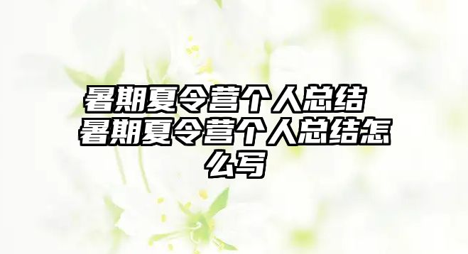 暑期夏令营个人总结 暑期夏令营个人总结怎么写