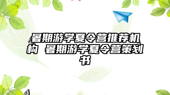 暑期游学夏令营推荐机构 暑期游学夏令营策划书