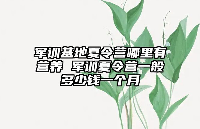 军训基地夏令营哪里有营养 军训夏令营一般多少钱一个月