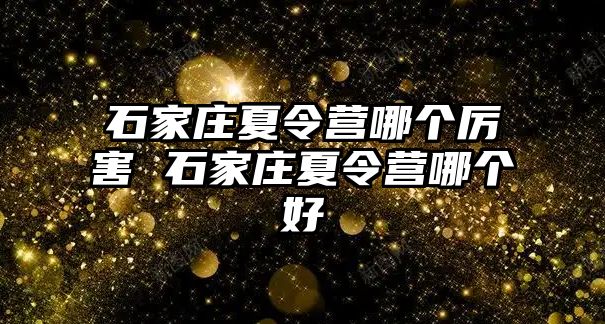 石家庄夏令营哪个厉害 石家庄夏令营哪个好