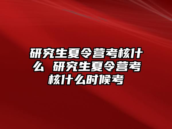 研究生夏令营考核什么 研究生夏令营考核什么时候考