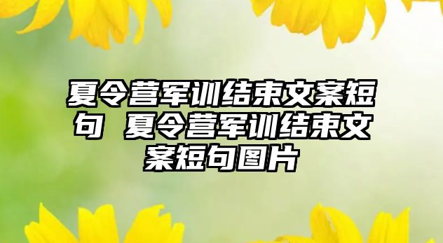 夏令营军训结束文案短句 夏令营军训结束文案短句图片