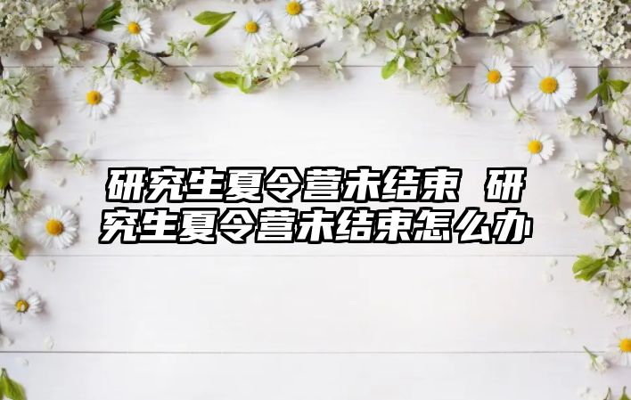 研究生夏令营未结束 研究生夏令营未结束怎么办