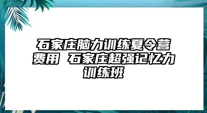 石家庄脑力训练夏令营费用 石家庄超强记忆力训练班