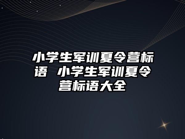 小学生军训夏令营标语 小学生军训夏令营标语大全