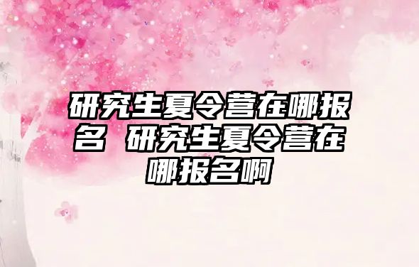 研究生夏令营在哪报名 研究生夏令营在哪报名啊