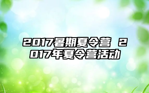 2017暑期夏令营 2017年夏令营活动