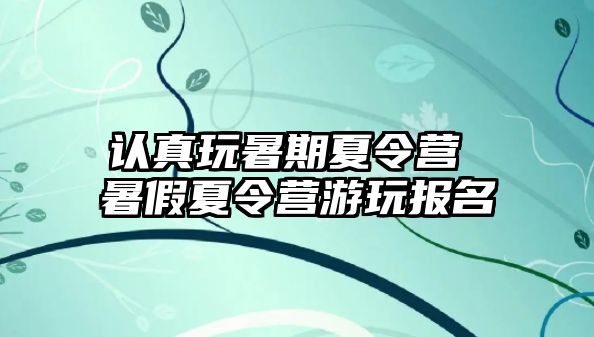 认真玩暑期夏令营 暑假夏令营游玩报名