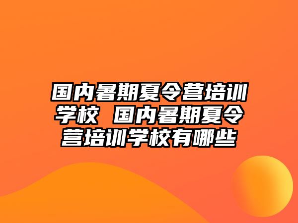 国内暑期夏令营培训学校 国内暑期夏令营培训学校有哪些