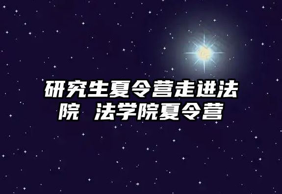 研究生夏令营走进法院 法学院夏令营