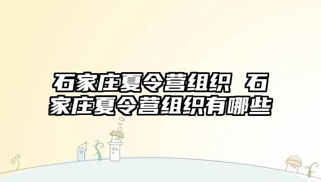 石家庄夏令营组织 石家庄夏令营组织有哪些