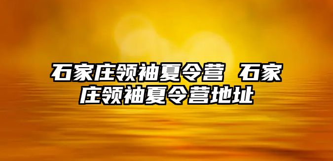 石家庄领袖夏令营 石家庄领袖夏令营地址