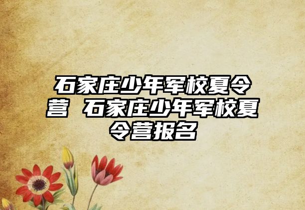 石家庄少年军校夏令营 石家庄少年军校夏令营报名