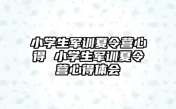 小学生军训夏令营心得 小学生军训夏令营心得体会