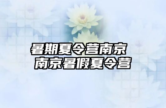 暑期夏令营南京 南京暑假夏令营