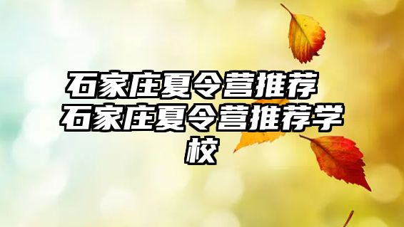 石家庄夏令营推荐 石家庄夏令营推荐学校