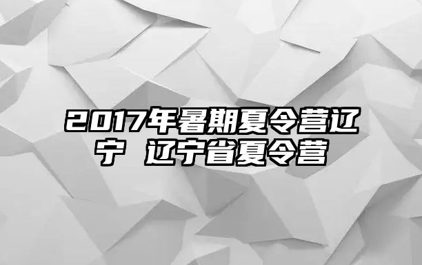 2017年暑期夏令营辽宁 辽宁省夏令营