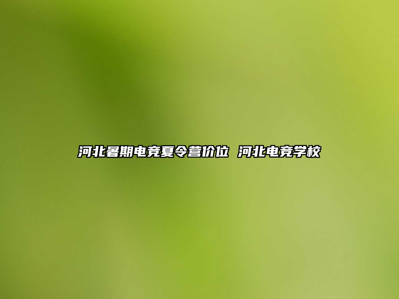 河北暑期电竞夏令营价位 河北电竞学校