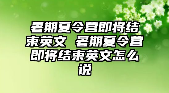 暑期夏令营即将结束英文 暑期夏令营即将结束英文怎么说