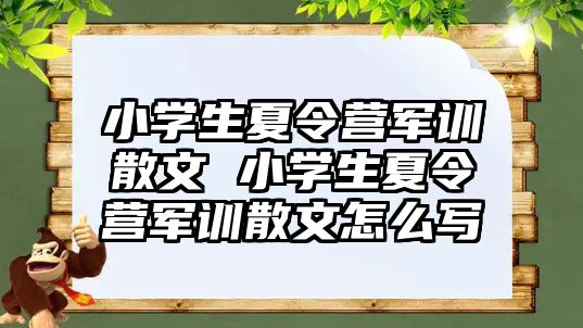 小学生夏令营军训散文 小学生夏令营军训散文怎么写