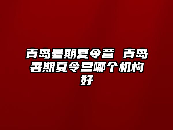 青岛暑期夏令营 青岛暑期夏令营哪个机构好