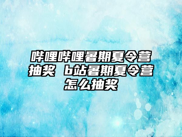 哔哩哔哩暑期夏令营抽奖 b站暑期夏令营怎么抽奖