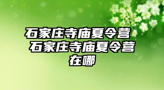 石家庄寺庙夏令营 石家庄寺庙夏令营在哪