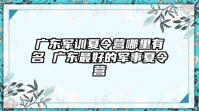 广东军训夏令营哪里有名 广东最好的军事夏令营