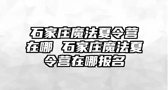 石家庄魔法夏令营在哪 石家庄魔法夏令营在哪报名