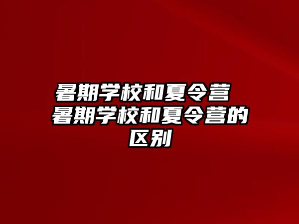 暑期学校和夏令营 暑期学校和夏令营的区别