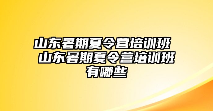 山东暑期夏令营培训班 山东暑期夏令营培训班有哪些