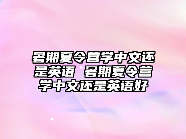 暑期夏令营学中文还是英语 暑期夏令营学中文还是英语好