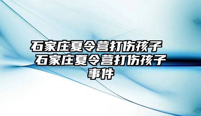 石家庄夏令营打伤孩子 石家庄夏令营打伤孩子事件