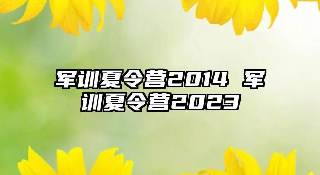 军训夏令营2014 军训夏令营2023