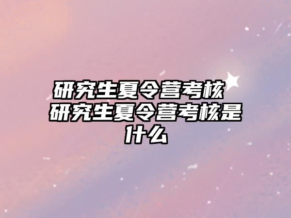 研究生夏令营考核 研究生夏令营考核是什么