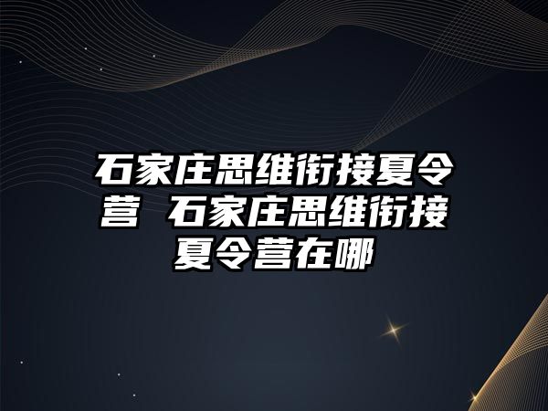 石家庄思维衔接夏令营 石家庄思维衔接夏令营在哪