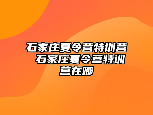 石家庄夏令营特训营 石家庄夏令营特训营在哪