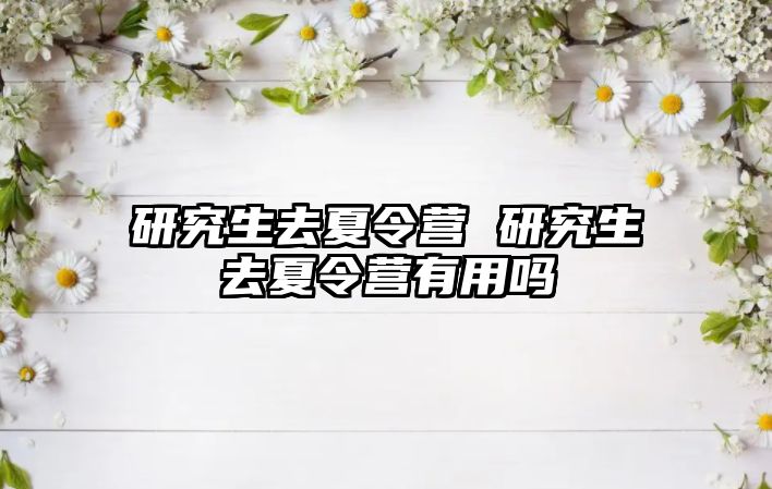 研究生去夏令营 研究生去夏令营有用吗