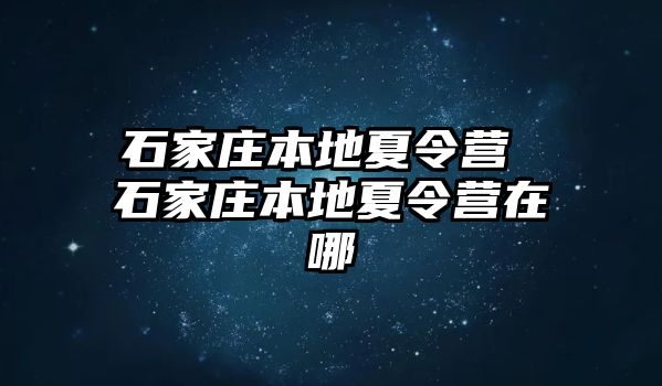 石家庄本地夏令营 石家庄本地夏令营在哪