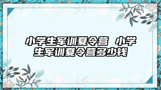 小学生军训夏令营 小学生军训夏令营多少钱