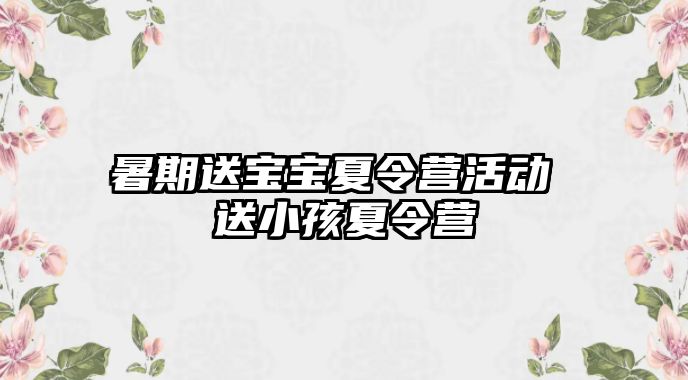 暑期送宝宝夏令营活动 送小孩夏令营