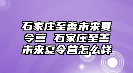 石家庄至善未来夏令营 石家庄至善未来夏令营怎么样