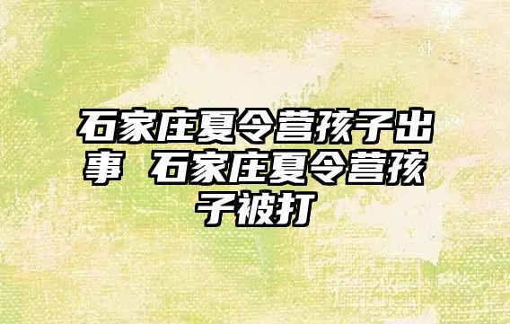 石家庄夏令营孩子出事 石家庄夏令营孩子被打