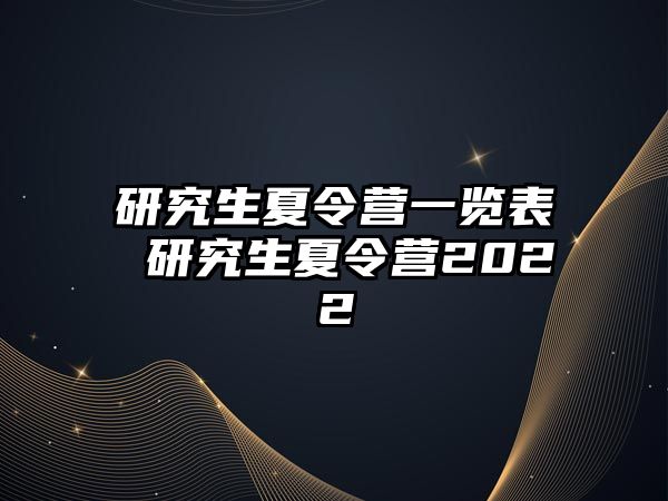 研究生夏令营一览表 研究生夏令营2022